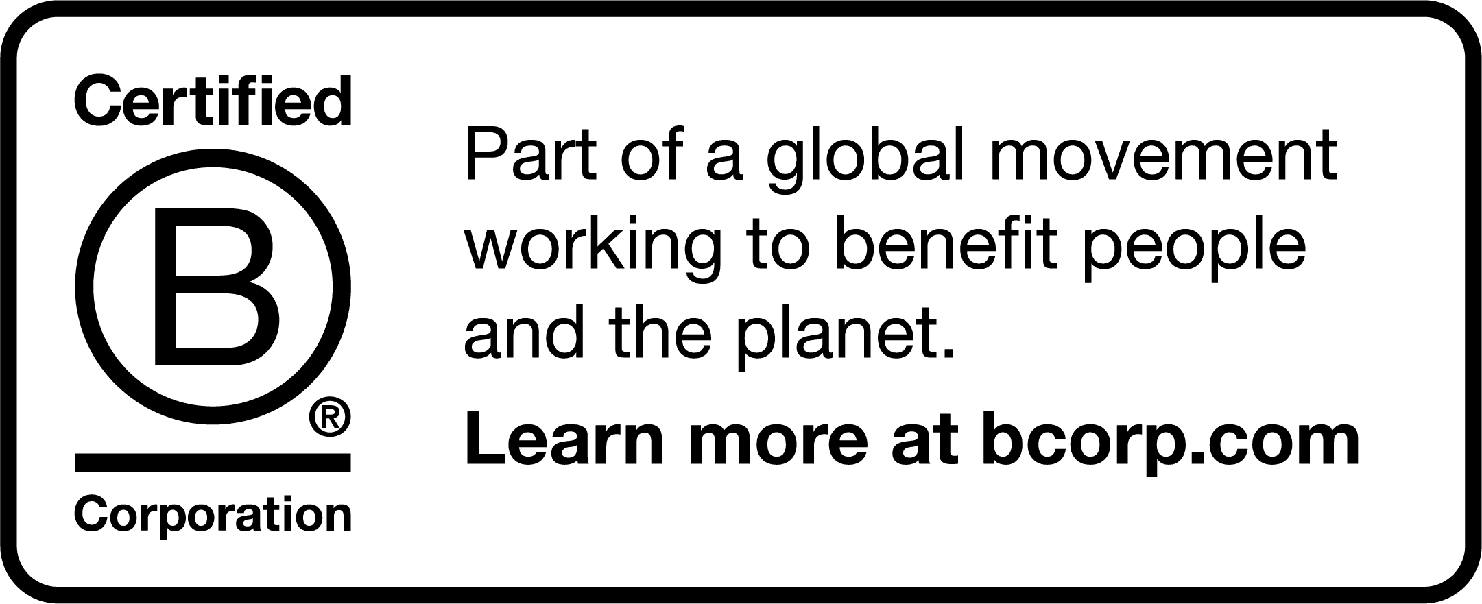 B Corp logo and tagline lockup