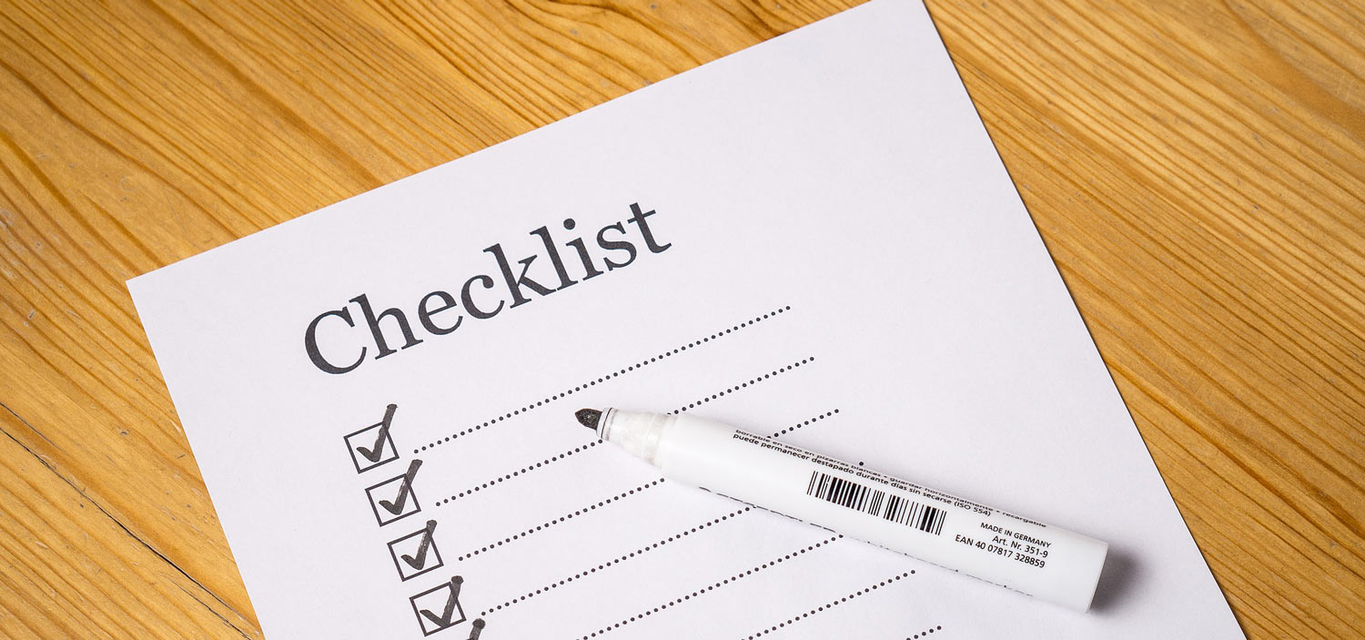 checklist with marker