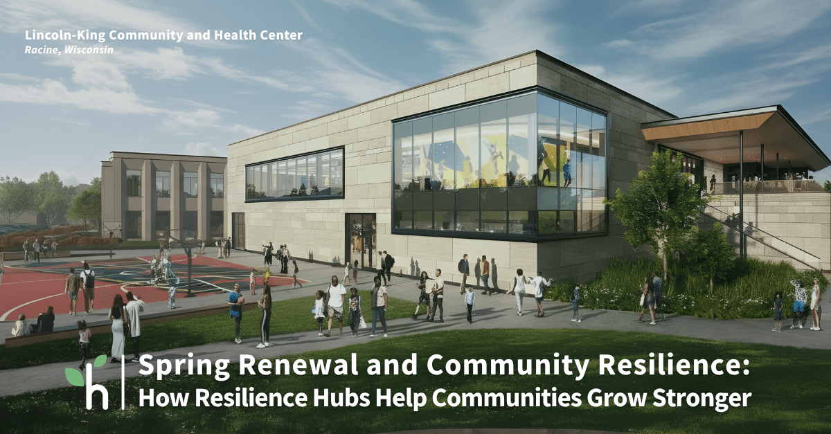 Rendering of Lincoln-King Center in Racine, WI with title of article